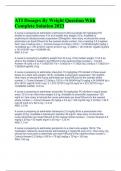 ATI Dosages By Weight Question With Complete Solution 2023