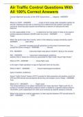 Air Traffic Control Questions With All 100&percnt; Correct Answers