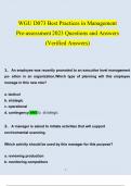 WGU D073 Best Practices in Management Pre-assessment 2023 Questions and Answers (Verified Answers)