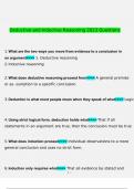 Deductive and Inductive Reasoning&period; questions and answers&rcub; &lpar;2022&sol;2023&rpar; &lpar;verified answers&rpar;
