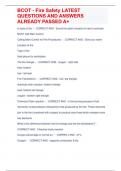 BCOT - Fire Safety LATEST QUESTIONS AND ANSWERS ALREADY PASSED A&plus;