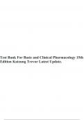 Test Bank For Basic and Clinical Pharmacology 15th Edition Katzung Trevor Latest Update. 