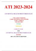 ATI PN Mental Health Proctored Exam Test Bank (40 Versions, 2023, NGN) / PN ATI Mental Health Proctored Exam Test Bank / ATI PN Proctored Mental Health Exam |Real + Practice Exam|