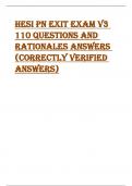 HESI PN EXIT EXAM V3 110 QUESTIONS AND RATIONALES ANSWERS (CORRECTLY VERIFIED ANSWERS)