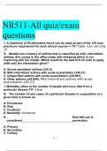NR 511 / NR511 - ALL QUIZ/EXAM QUESTIONS