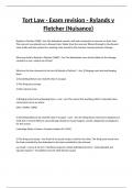 Tort Law - Exam revision - Rylands v Fletcher (Nuisance)