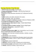 Nursing Statistics Final Exam Review 2022 with complete solution