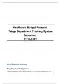 NURS 6211 Week 2 Assignment: Healthcare Budget Request and Workbook Template