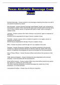 Texas Alcoholic Beverage Code Exam