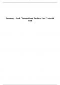 Summary - book "International Business Law", tutorial work