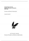 Interim Report for theQuality Assessment of Research2001-2004Economics and Business AdministrationAmsterdam, October 2005