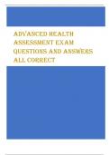 ADVANCED HEALTH  ASSESSMENT EXAM  QUESTIONS AND ANSWERS  ALL CORRECT