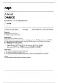 aqa A-level DANCE - Component 2 Critical engagement (7237/W) May 2023 Question Paper.