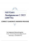 MFP2601 Assignment 2 2023 (680756) (QUALITY ANSWERS)