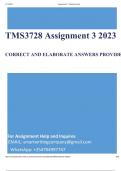 TMS3728 Assignment 3 2023 (QUALITY ANSWERS)