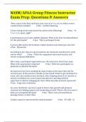 NASM&sol;AFAA Group Fitness Instructor Exam Prep&colon; Questions & Answers