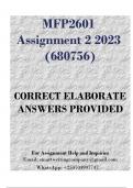 MFP2601 Assignment 2 2023 (680756) (CORRECT ANSWERS)