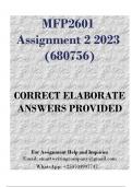MFP2601 Assignment 2 2023 &lpar;680756&rpar; &lpar;CORRECT ANSWERS&rpar;