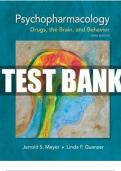 Psychopharmacology Drugs the Brain and Behavior 3rd Edition Meyer Nursing Test Bank: ISBN-10 1605355550 ISBN-13 978-1605355559