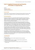Unit 4 - Applied Commercial and Quality Principles in Engineering Unit Spec