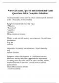 Nurs 623 exam 3 psych and abdominal exam Questions With Complete Solutions