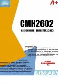 CMH2602 Assignment 3 (PORTFOLIO) Semester 2 2023