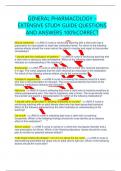 GENERAL PHARMACOLOGY &ndash; EXTENSIVE STUDY GUIDE QUESTIONS AND ANSWERS 100&percnt;CORRECT
