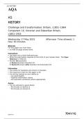 AQA    AS HISTORY Challenge and transformation: Britain, c1851–1964 Component 1G Victorian and Edwardian Britain, c1851–1914 FINAL MAY 2023