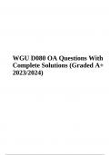 WGU D080 OA Questions With Complete Solutions (Graded A+ 2023/2024)