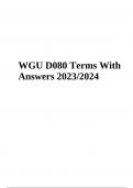 WGU D080 Terms With Answers 2023/2024