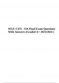 WGU C475 - OA Final Exam Questions With Answers (Graded A+ 2023/2024)