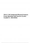 WGU C165 Integrated Physical Sciences Exam Questions and Answers (Latest Graded A+ 2023/2024)