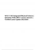WGU C165 Integrated Physical Sciences | Questions With 100% Correct Answers | Verified Latest Update 2023/2024