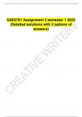 SAE3701 Assignment 2 semester 1 2023 (Detailed solutions with 2 options of answers).
