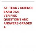 ATI TEAS 7 SCIENCE  EXAM 2023  VERIFIED QUESTIONS AND  ANSWERS GRADED