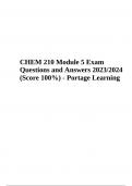 CHEM 210 Module 5 Exam Questions and Answers 2023/2024 (Score 100%) - Portage Learning