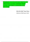 PEARSON VUE NCLEX RN TEST PLAN UPDATED LATEST VERSION BEST GUIDE FOR FIRST TIMMERS AND RETAKES