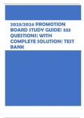 2023/2024 PROMOTION  BOARD STUDY GUIDE| 333  QUESTIONS| WITH  COMPLETE SOLUTION| TEST  BANK