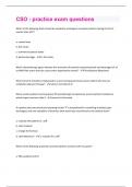 CSO - practice exam  &vert; Questions and Answers with complete solution 