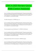 CWCA 2023 Review Quizs With Correct Answers 
