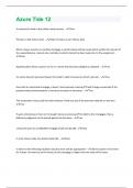 Azure Tide 12 &vert; Questions and Answers with complete solution 