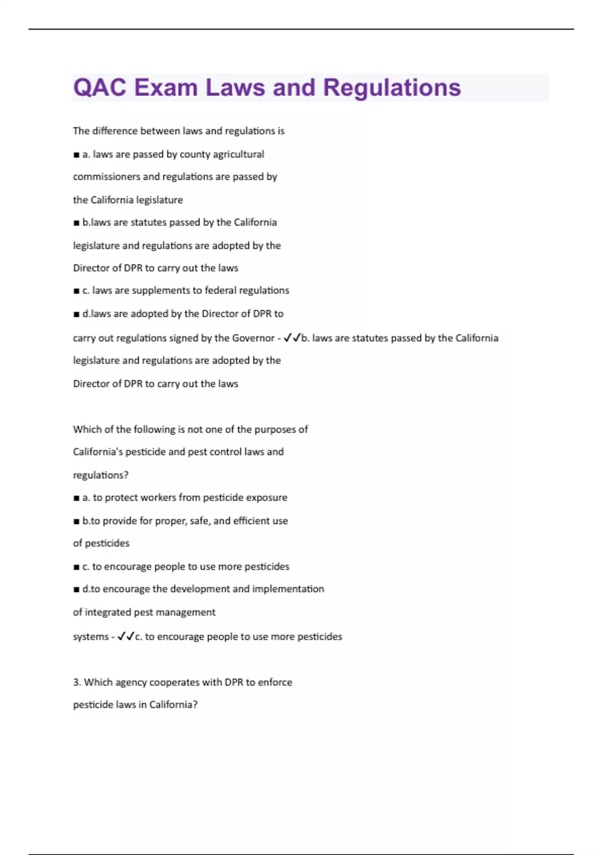 Bundle for QAL Laws and Regs tests compilation everything you need