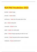 NLN PAX Vocabulary 2023