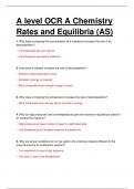 A LEVEL OCR A CHEMISTRY RATES AND EQUILIBRIA. QUESTIONS WITH ANSWERS. 