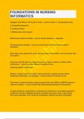 FOUNDATIONS IN NURSING INFORMATICS&vert;UPDATED&VERIFIED&vert;100&percnt; SOLVED&vert;GUARANTEED SUCCESS