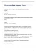 Minnesota State License Exam 2023 with 100&percnt; correct answers