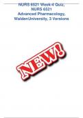 NURS 6521 Week-4 Quiz, NURS 6521 Advanced Pharmacology (3 Versions Latest 2023)Walden University