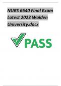 NURS 6640 Final Exam  Latest 2023 Walden  University.docx 