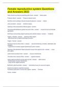 Female reproductive system Questions and Answers 2023
