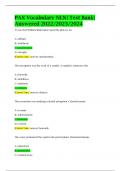 PAX Vocabulary NLN&vert; Test Bank&vert; Answered